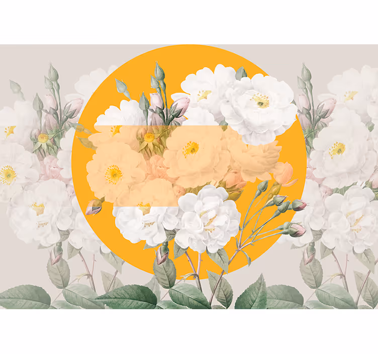 Papel mural flores composición floral exuberante - TenVinilo