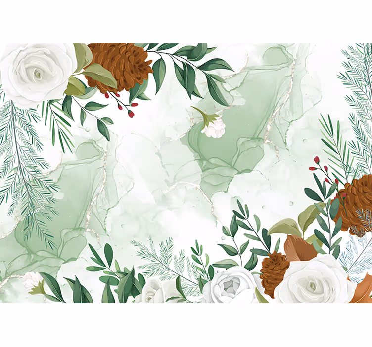 Papel mural flores elegante arreglo floral - TenVinilo