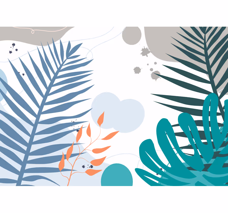 Papel mural naturaleza motivos de hojas estilizadas - TenVinilo