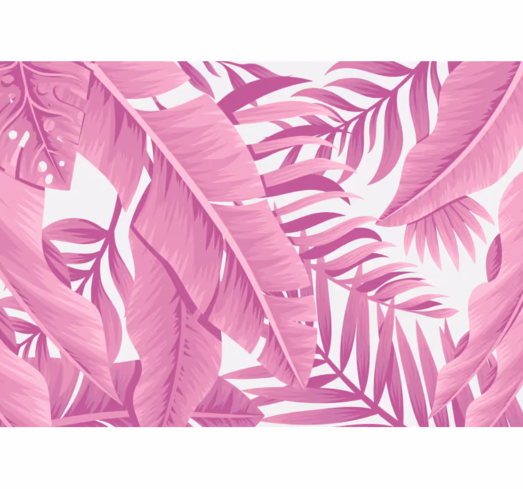 Papel mural naturaleza diseño tropical rosa - TenVinilo