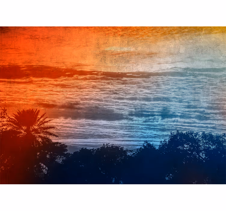 Papel mural paisajes crepúsculo sobre las olas - TenVinilo