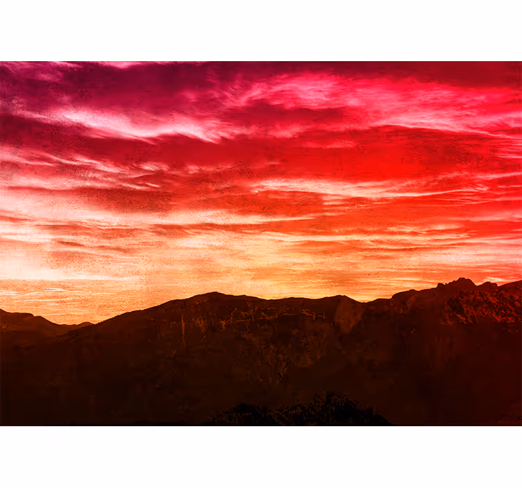 Papel mural montaña crepúsculo en la montaña - TenVinilo