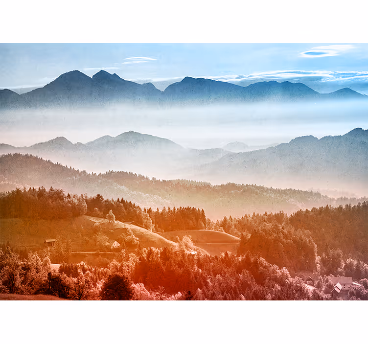 Papel mural paisajes paisaje montañoso salvaje - TenVinilo