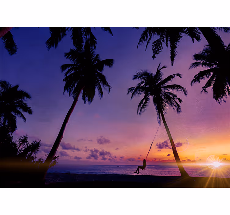Fotomural mar Puesta de sol en la playa colores estéticos - TenVinilo