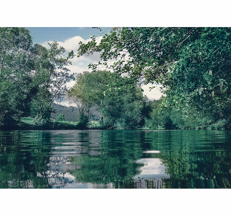 Papel mural naturaleza paisaje de río tranquilo - TenVinilo