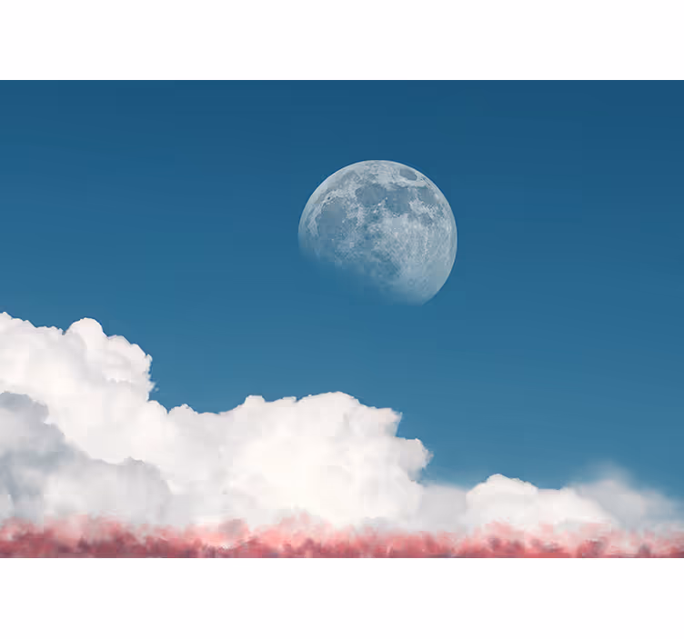 Papel mural cielo vista de nubes lunares - TenVinilo