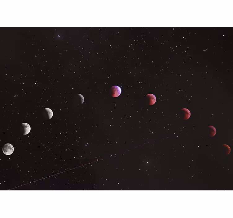 Papel mural espacio fases de la luna - TenVinilo