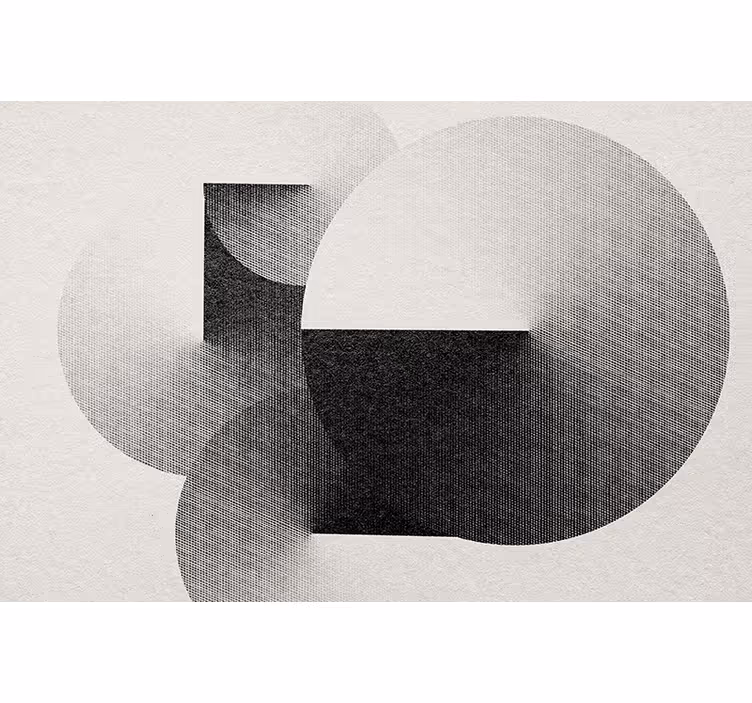 Mural abstracto composición de círculos geométricos - TenVinilo