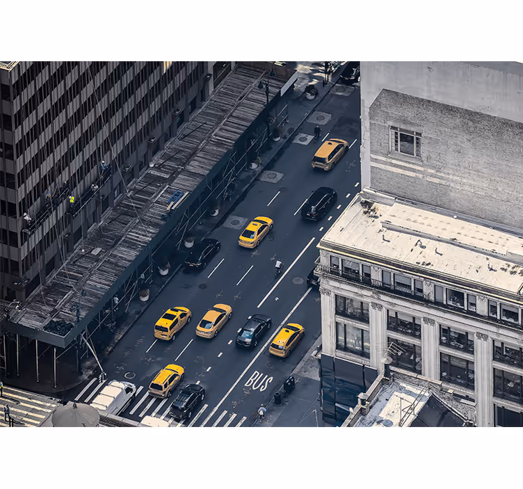 Papel mural New York taxis amarillos ocupados - TenVinilo
