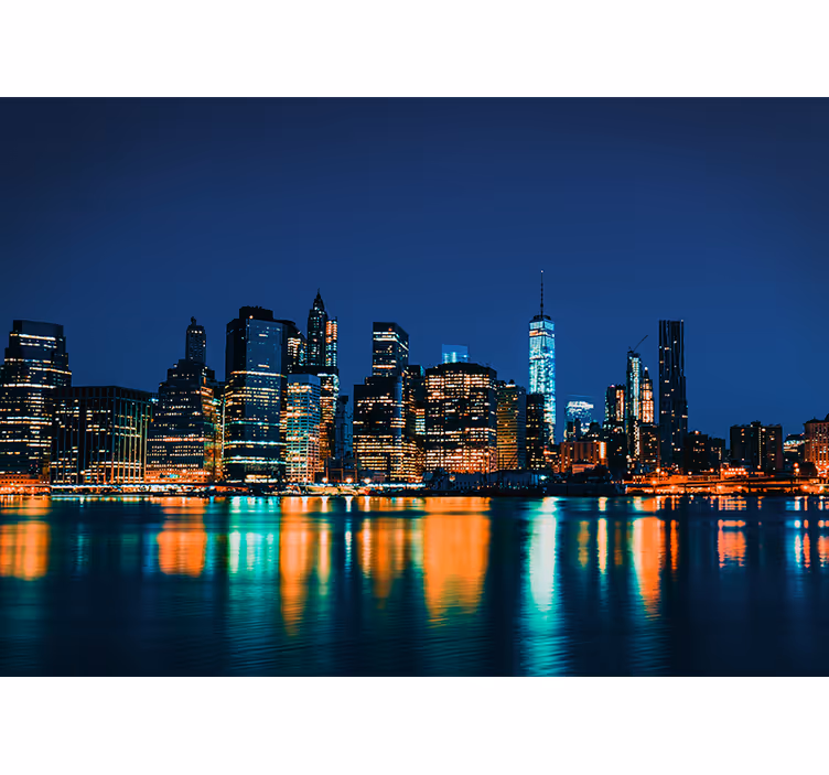 Papel mural new york horizonte nocturno - TenVinilo