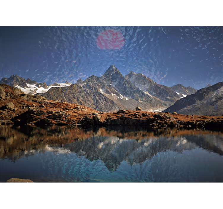 Papel mural paisajes reflejo de montañas majestuosas - TenVinilo