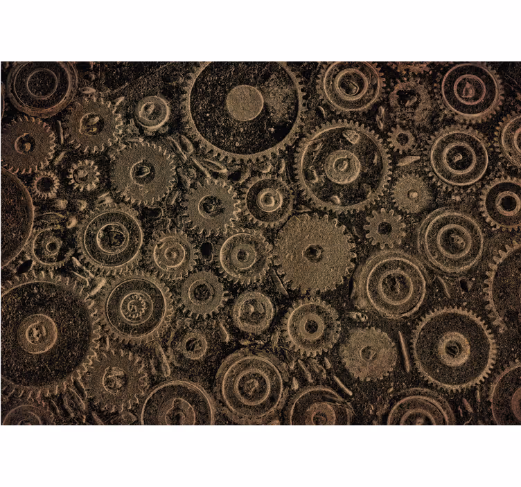 Papel mural textura patrones de engranajes - TenVinilo