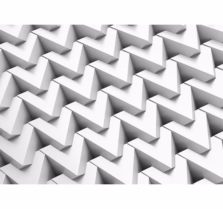 Fotomural 3D Blanco elegante geométrico - TenVinilo