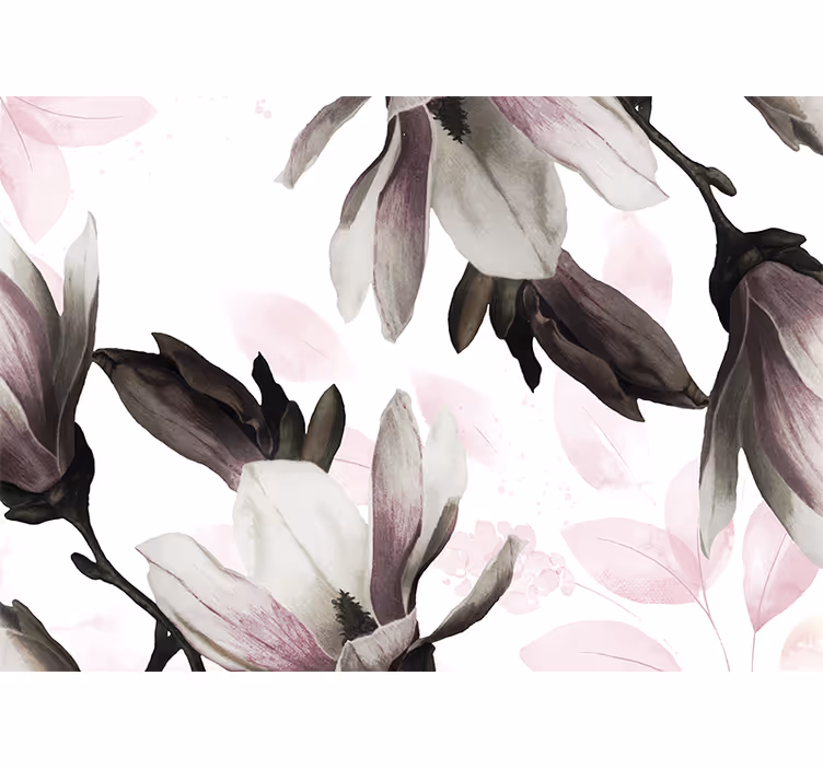 Papel mural magnolias flores magnolia elegantes - TenVinilo