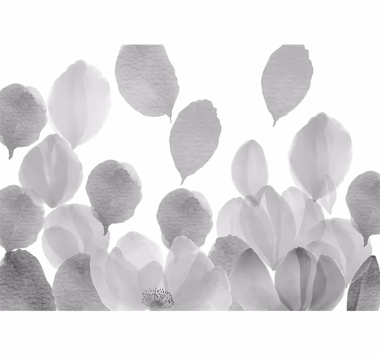 Papel mural de amapolas diseño de hojas elegante - TenVinilo