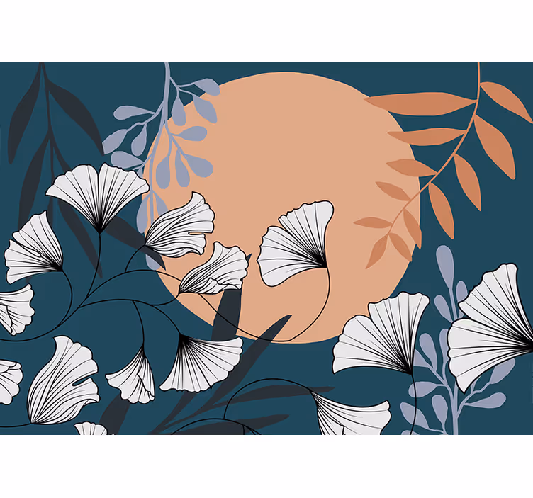 Papel mural flores composición botánica floral - TenVinilo