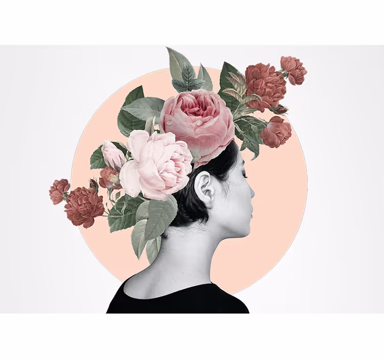 Papel mural flores adorno floral para el cabello - TenVinilo