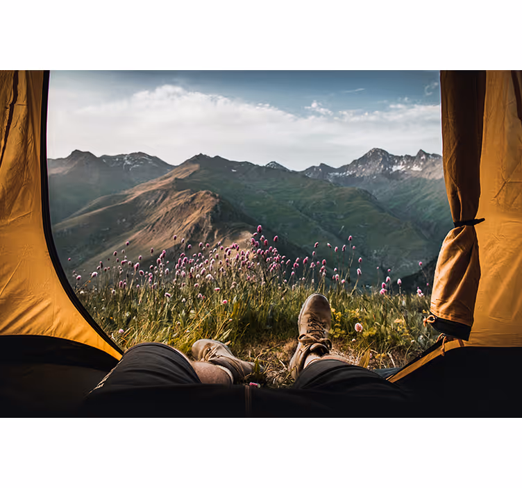 Papel mural paisajes vista de montaña tranquila - TenVinilo