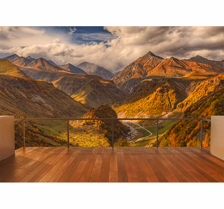 Papel mural paisajes vista de montaña regal - TenVinilo