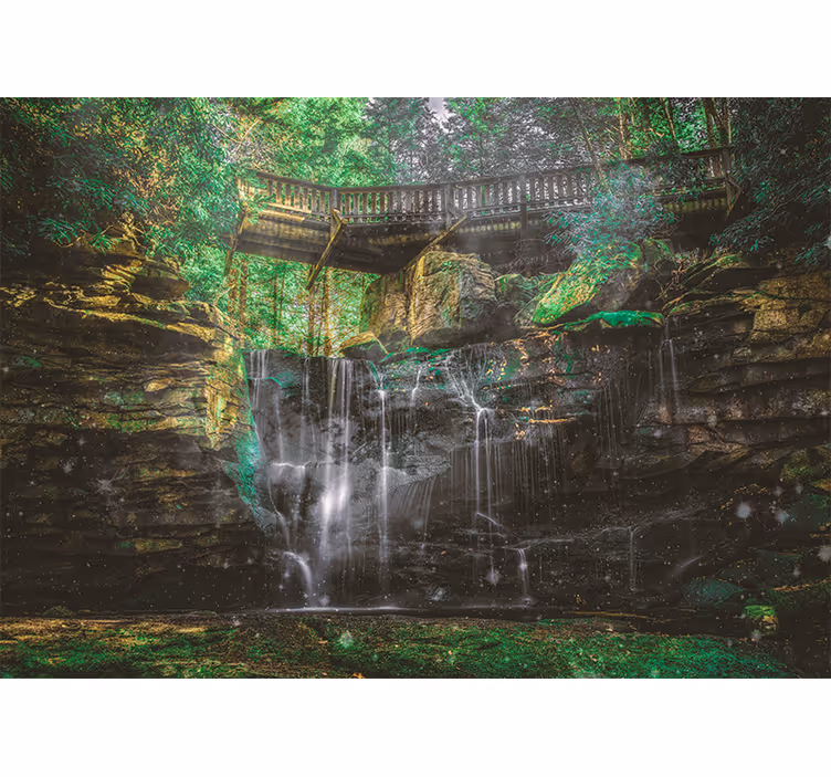 Papel mural paisajes vista de cascada escénica - TenVinilo