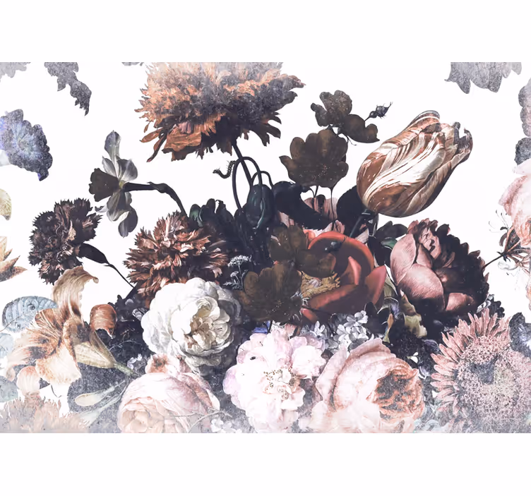 Papel mural flores diseño de arreglo floral - TenVinilo