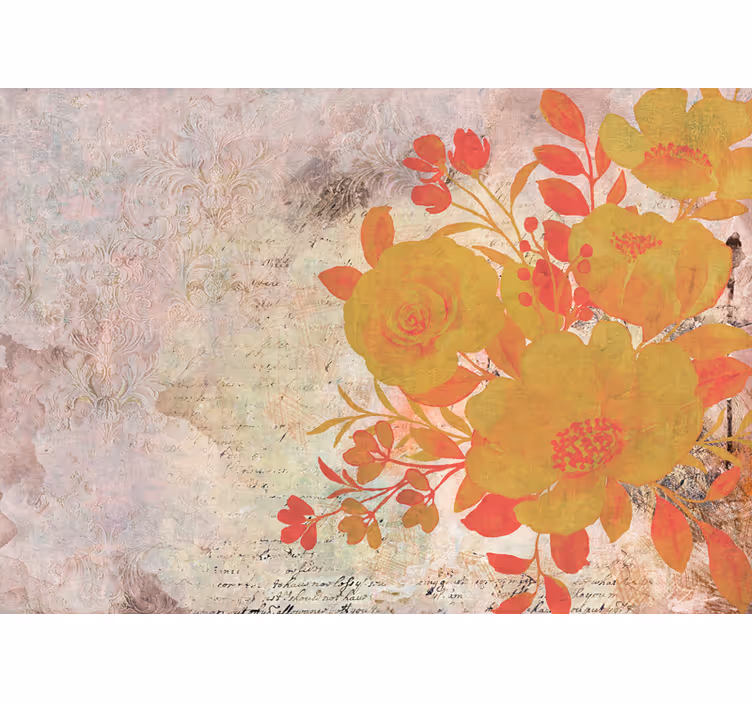 Papel mural flores composición floral amarilla - TenVinilo