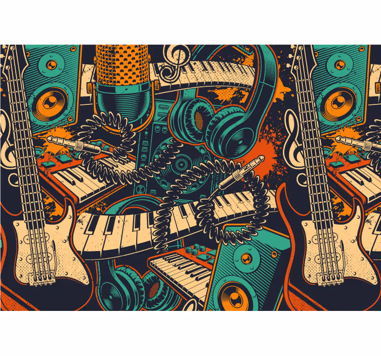 Fotomural musical Ilustración musical "estilo urbano" - TenVinilo