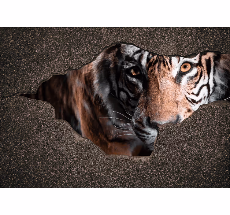 Papel mural animales primer plano de tigre - TenVinilo