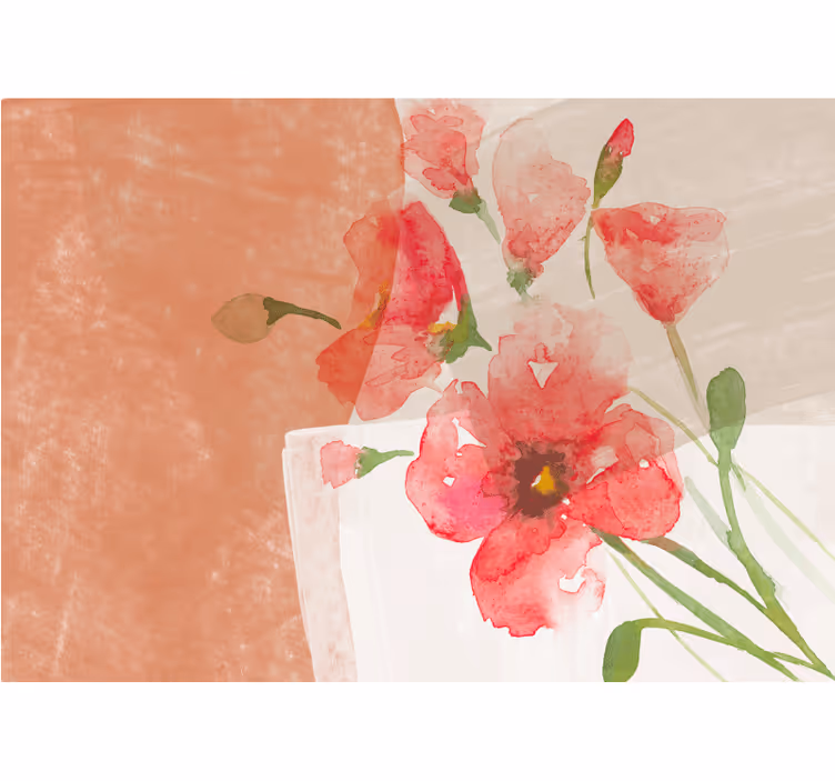 Papel mural flores diseño acuarela floral - TenVinilo