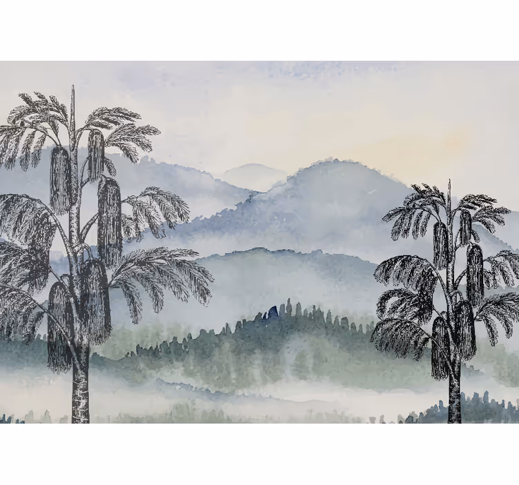 Papel mural naturaleza paisaje montañés - TenVinilo