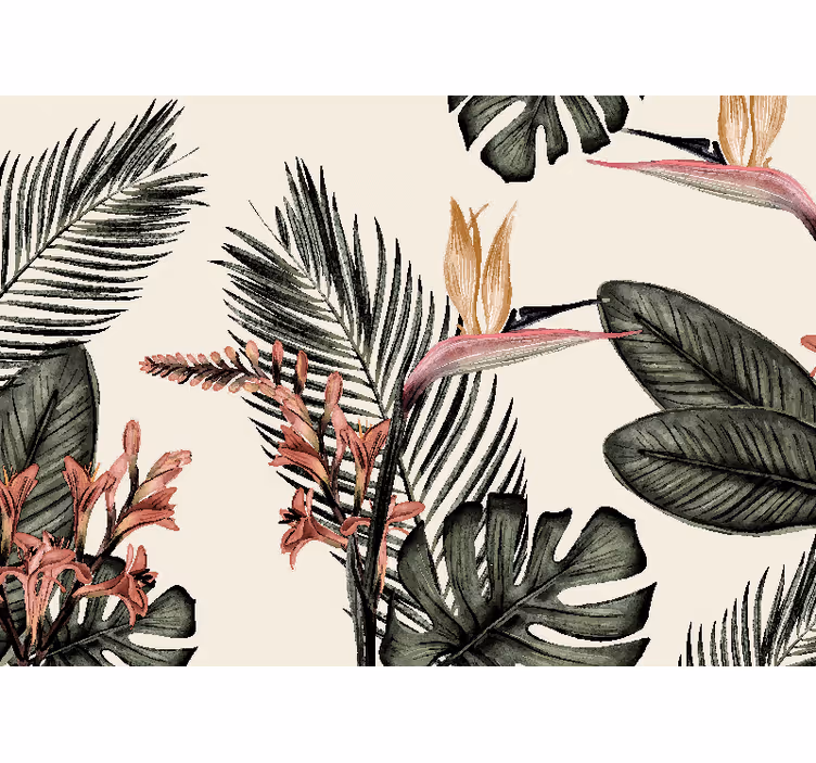 Mural para salón Carbón tropical - TenVinilo