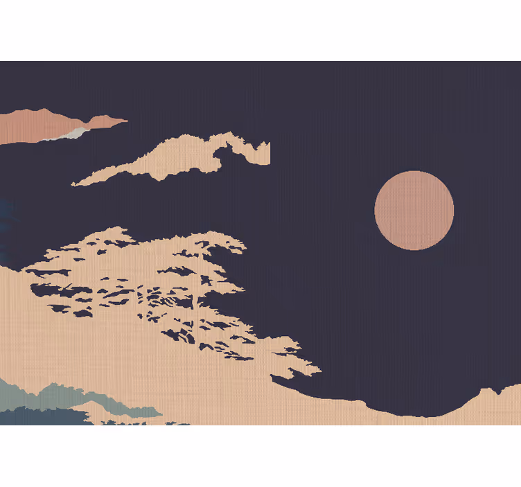 Papel mural naturaleza paisaje lunar tranquilo - TenVinilo