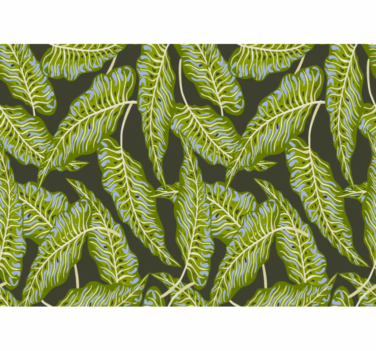 Papel mural naturaleza ilustración de hojas tropicales - TenVinilo
