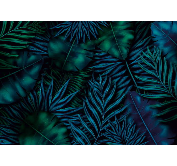 Papel mural naturaleza motivo de follaje exótico - TenVinilo