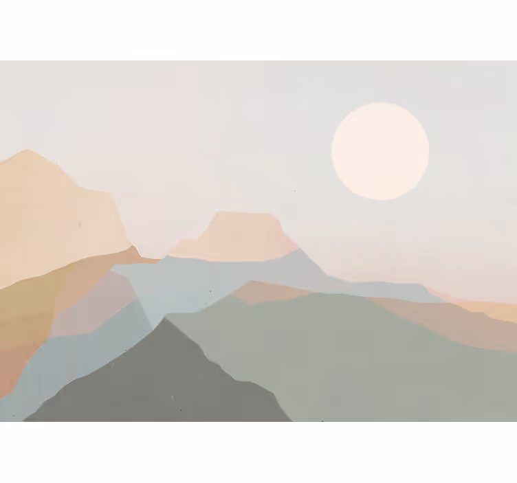 Papel mural paisajes vista del crepúsculo en montañas - TenVinilo