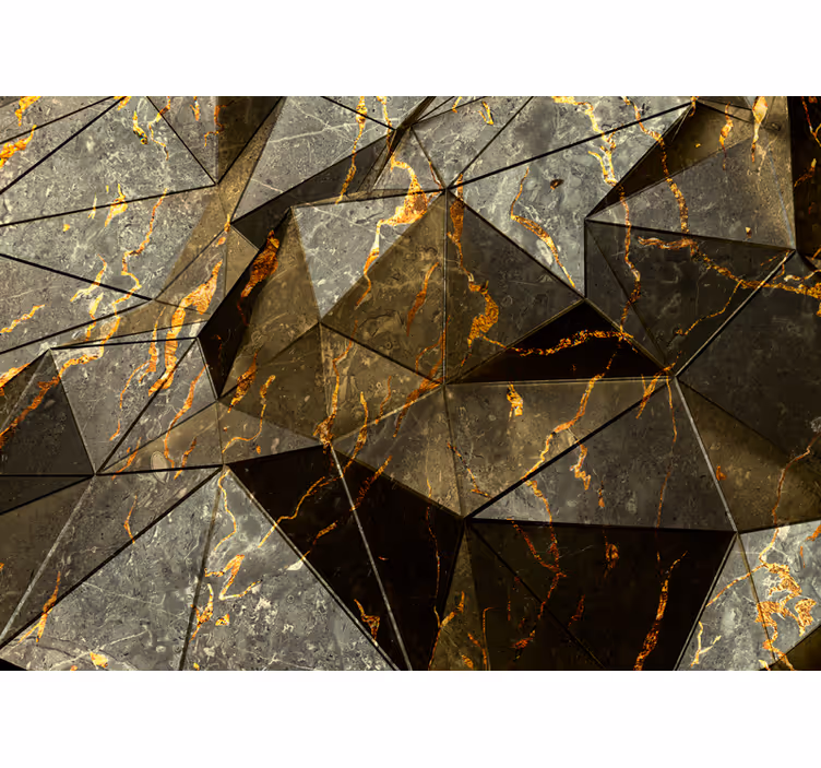 Papel mural textura emblema de piedra geométrica - TenVinilo