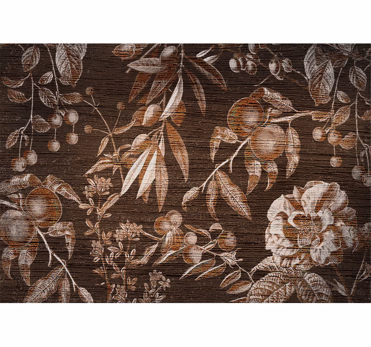 Papel mural flores diseño artístico floral - TenVinilo