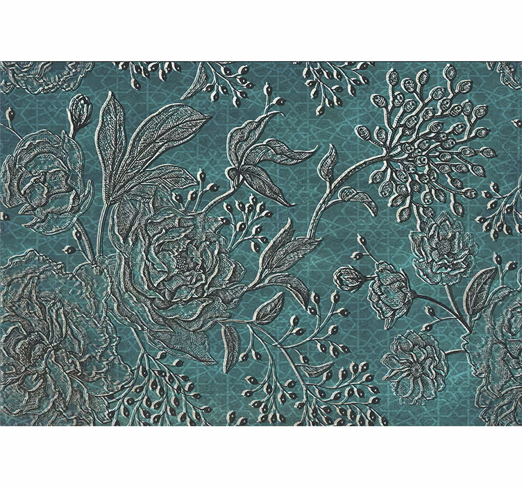 Papel mural flores diseño floral intrincado - TenVinilo