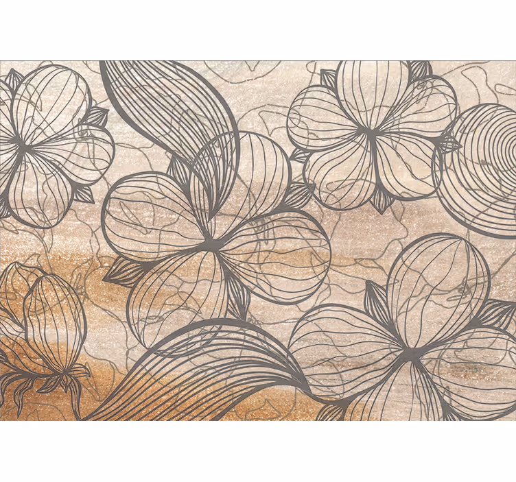 Papel mural flores patrones florales elegantes - TenVinilo