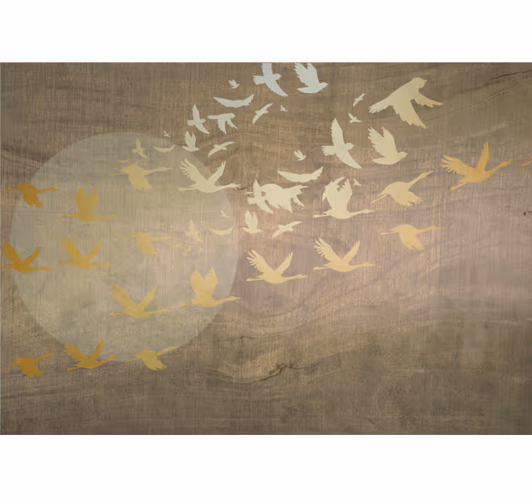 Papel mural naturaleza aves en vuelo - TenVinilo