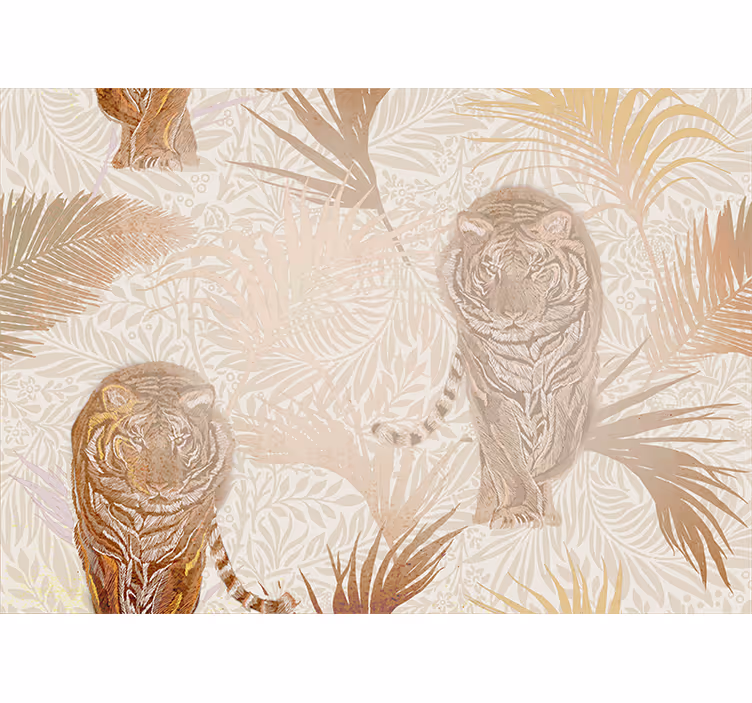 Mural de animales motivo del tigre majestuoso - TenVinilo