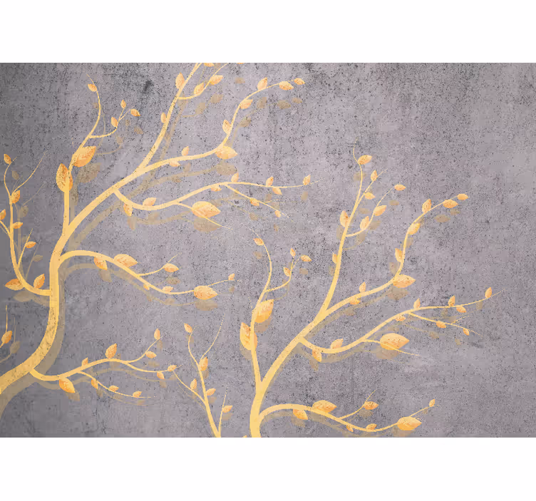 Papel mural naturaleza enredaderas doradas - TenVinilo