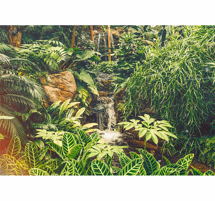 Papel mural naturaleza refugio tropical vibrante - TenVinilo