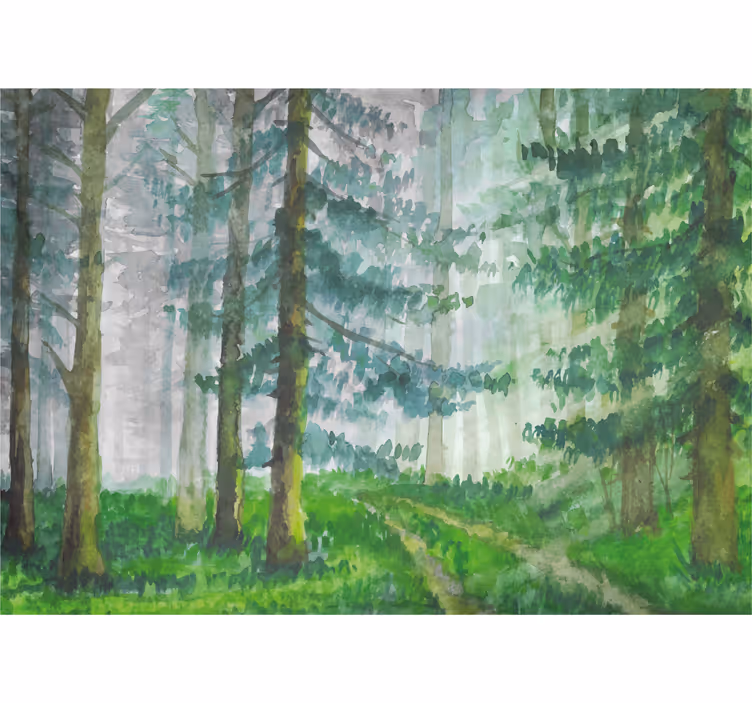Papel mural bosque detalle del sendero forestal - TenVinilo