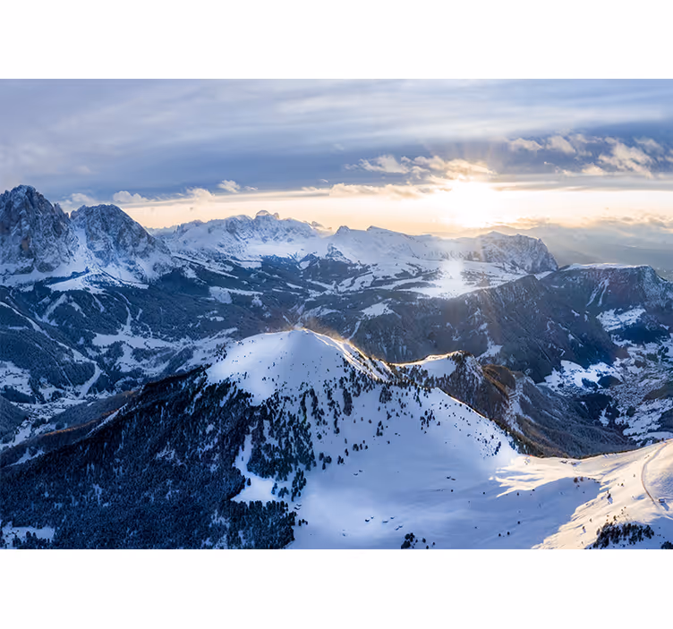 Papel mural montaña panorama del amanecer alpino - TenVinilo