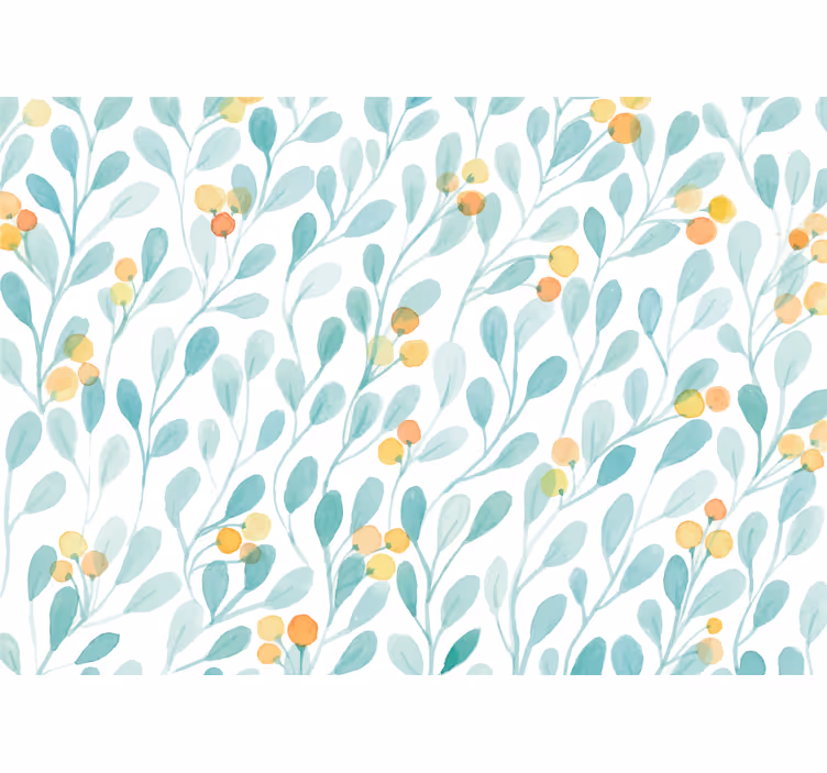 Papel mural flores patrón de hojas botánicas - TenVinilo