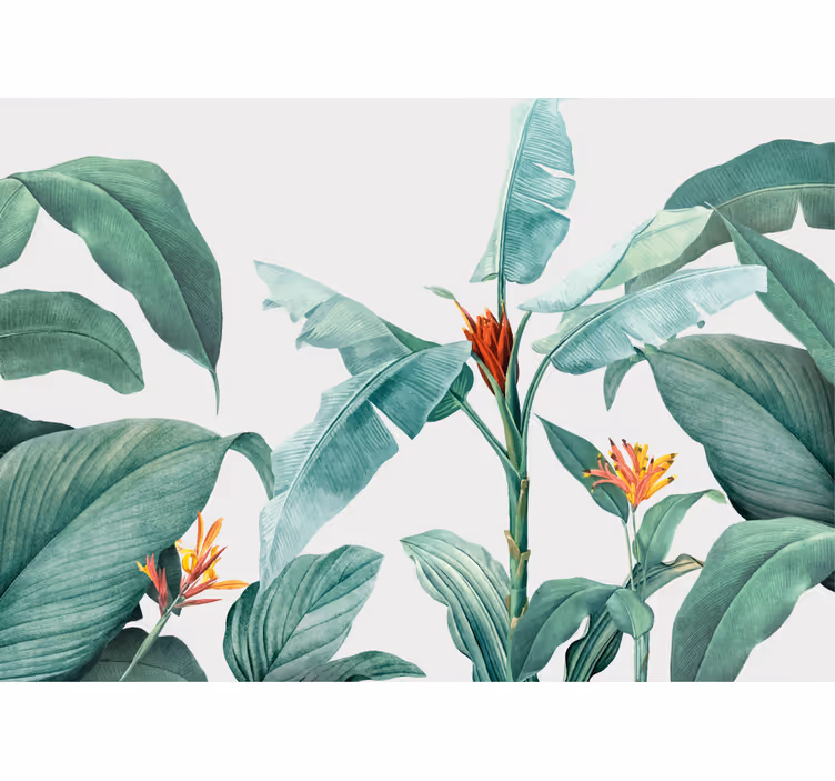Papel mural flores arreglo de plantas tropicales - TenVinilo