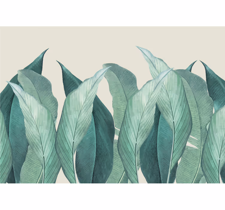 Papel mural naturaleza motivo de hojas lujosas - TenVinilo