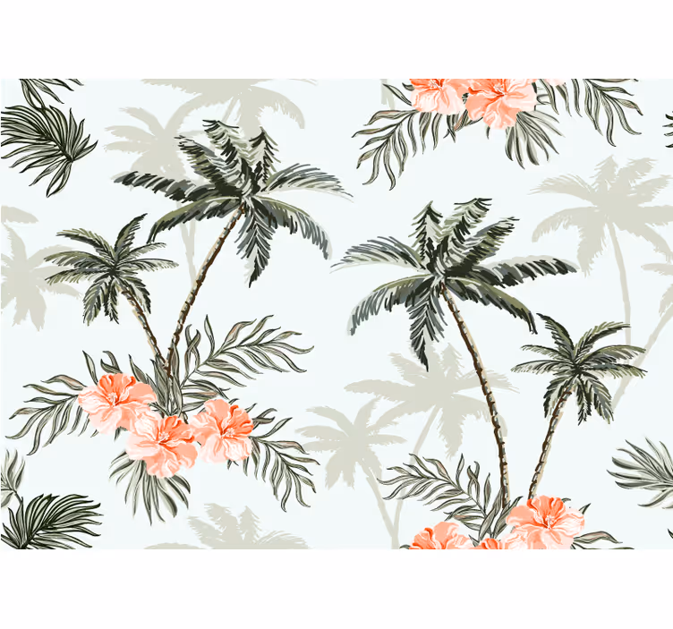 Papel mural naturaleza hojas de palma tropicales - TenVinilo
