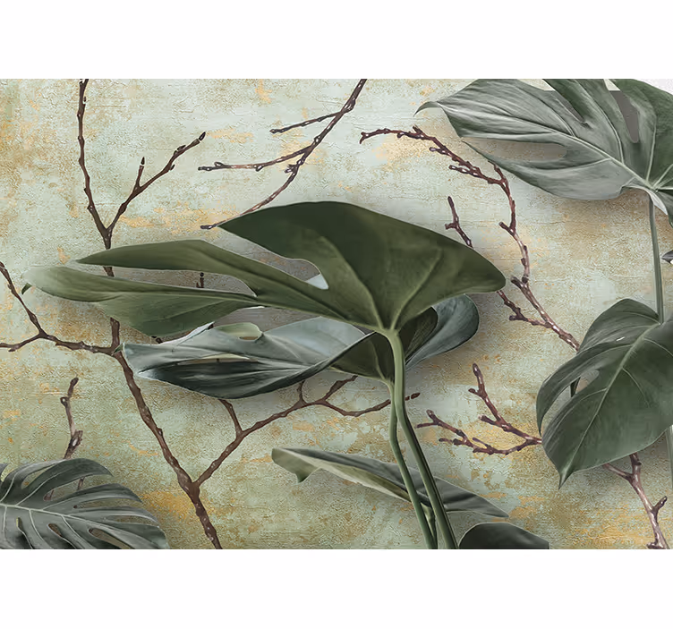 Papel mural naturaleza inspiración en verde tropical - TenVinilo